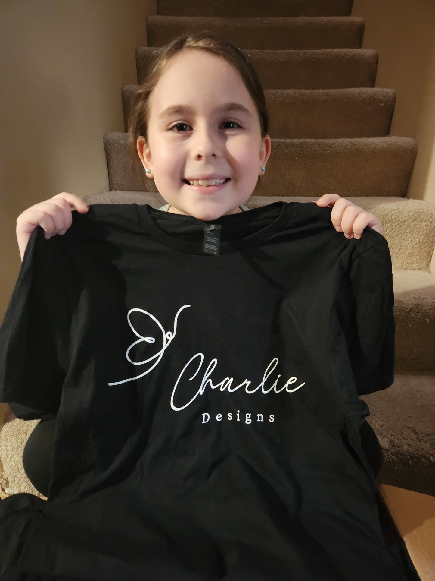 Charlie Designs White Logo Tshirt Youth Sizes